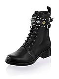 Riegel mit Schmucksteinen Alba Moda Boot mit dekorativen Riegel Schwarz
