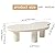 GraceNook White Cloud Coffee Table, Vintage Coffee Table with 3 Support Legs, Smooth Surface and Round Edge, Table Front of The Sofa, 47" Irregular Center Table for Living Room, Bedroom