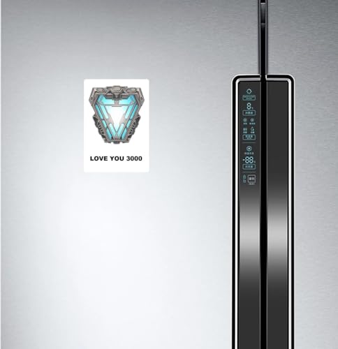 Image of Tony Stark Hero Love You 3000 Arc Reactor Nanotech Fridge Magnet. Large Size 10cms x 7cms; Multi Color 1 Piece Arc Reactor for Home /Office Fridge Magnet Gift Souvenir AV-56