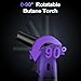 Butane Torch Lighter, 0-90°Rotating Angle Butane Lighter, Refillable Kitchen Torch with Safety Lock, Adjustable Flame for Soldering (Purple and Black)