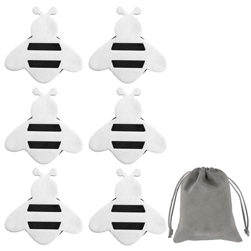 CAIRIAC Magnetic Tablecloth Weights for Outdoor Tables Heavy Bee Shape Table Weights for Wind, Shower Curtains Weights, Weights for Table Cloths, Garden Flags (Silvery Stainless Steel, Set of 6)