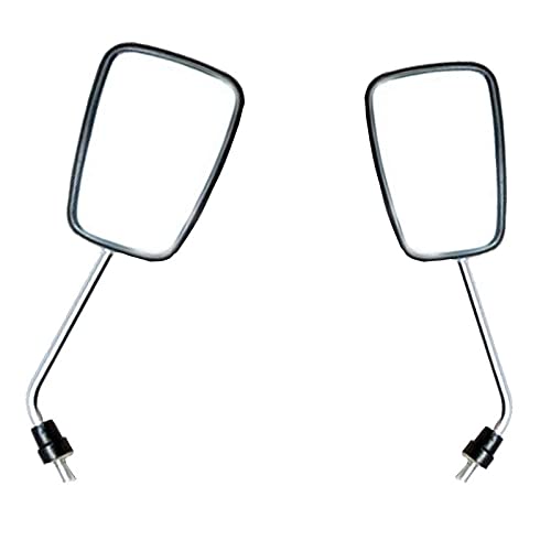 Supremechoice Bike Handlebar Rear View Mirror Rectangle End Adjustable Rotatable Stylish Handle bar Side Mirror Set of 2 PCs Chrome For Bajaj Avenger 220 DTS-i 2