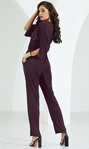 Image of KOH KOH Womens Short Sleeve Semi Formal Cocktail One Piece Jumpsuit Romper