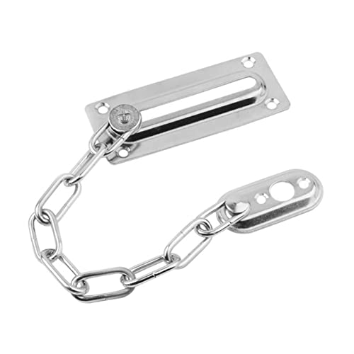 Slide Latch,Gate Bolt Lock, Sliding Door, Stainless Steel Safety Guard Chain Security Locks Cabinet DIYOffice Tools Gold Silver (C(Silver)