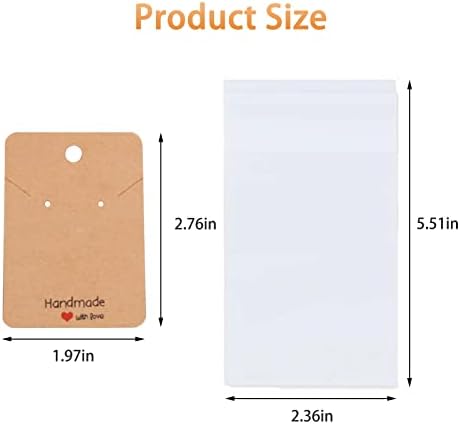 Earring Display Card,200 PCS Earring Display Card Set,Necklace Cards Holder,Necklace Display Cards (Brown)