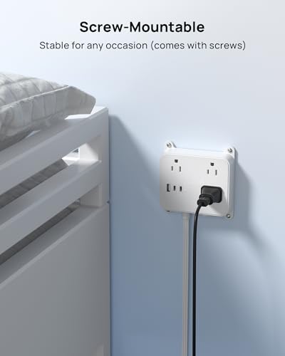TROND Flat Power Strip con Cubierta y 3 Tomacorrientes Espaciados miniatura 4