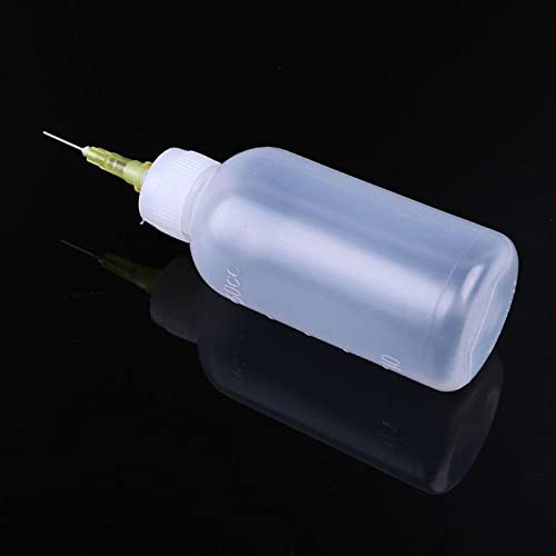 SCHOFIC 50ml Empty E-liquid Plastic Rosin Flux Alcohol Bottle for Dispenser Rosin Solder Flux Paste +1 PCS Needles (1) 3