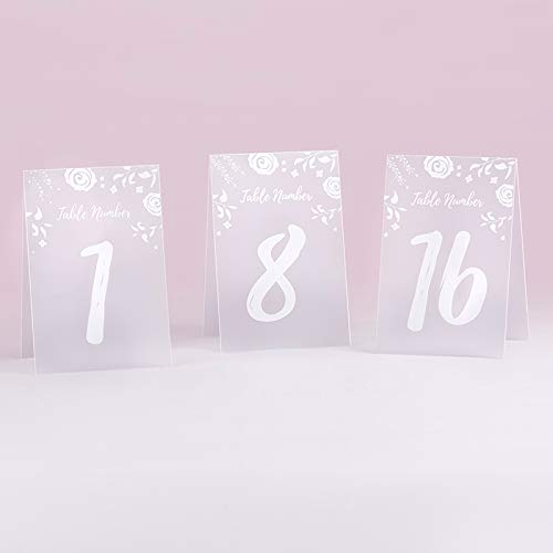 Kate Aspen White Frosted Floral Tented Table Numbers (1-18)