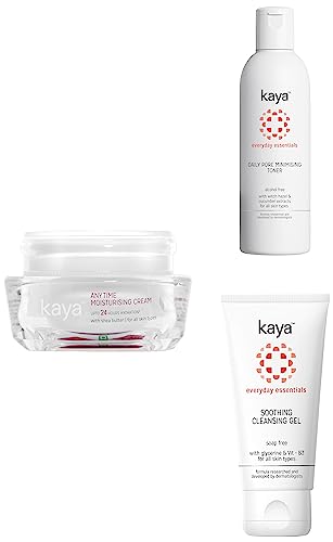 Kaya Clinic Daily Essentials Kit (Cleansing Gel, Anytime Moisturising Cream, Daily Pore Minimiser Toner)
