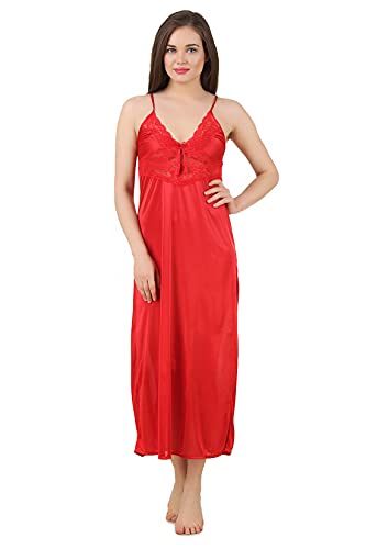 Image of Fasense Women's Satin Maxi Casual Regular Nightgown