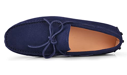 Santimon Mens Penny Loafers Classic Suede Leather Moccasins Casual Slip On Driving Prom Shoes3