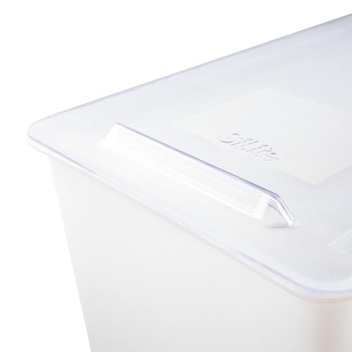 Image of Carlisle FoodService Products BIN4402 Portable Ingredient / Food Storage Bin with Sliding Lid, 44 Gallon, White
