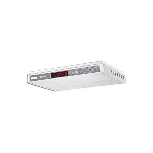 RCA (SPS3688B) Under Cabinet Wireless Speaker with Bluetooth and FM Radio (White)