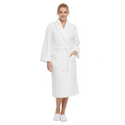 OVENTE Unisex Coral Fleece Bathrobe & Slipper Set