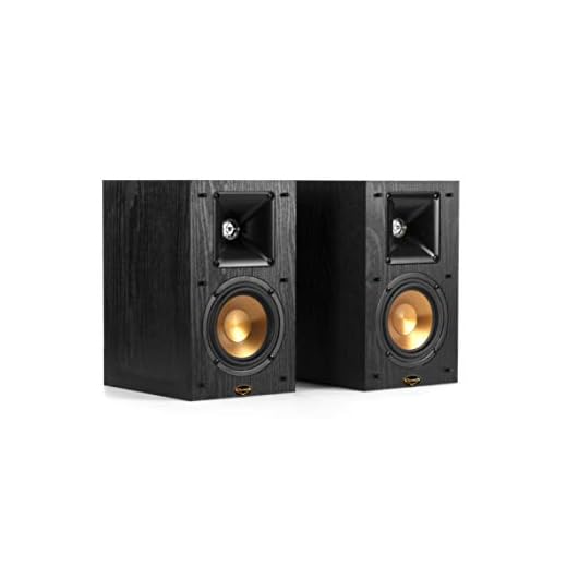 Klipsch Synergy Black Label B-100 Bookshelf Speaker Pair with Proprietary Horn Technology, a 4” High-Output Woofer and a Dynamic .75” Tweeter for Surrounds or Front Speakers in Black