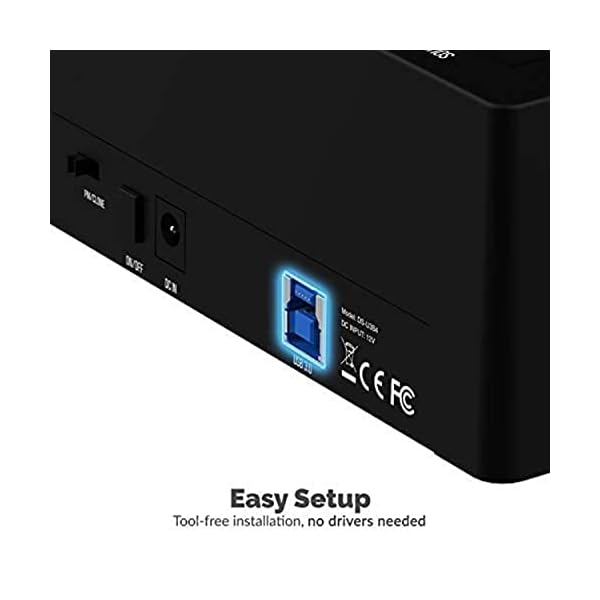 SABRENT 4 Bay SSD/HDD 2,5/3,5 Zoll Docking Station, festplatten gehäuse, USB 3.2x1 offline Klonstation, sata auf USB Enclosure + Netzteil, 4 extern Adapter case mit 1.8m Kabel, Werkzeuglose – Bild 6