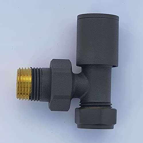 Anthracite Angled Towel Rail/Radiator valves Valves 1/2" /15mm