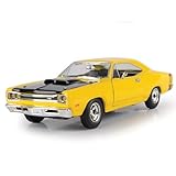 1969 Dodge Coronet Super Bee, Yellow With Black Hood - Motormax Premium American 73315 - 1/24 Scale Diecast Model Car for unisex-children