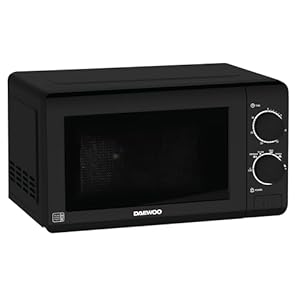 Daewoo Manual Microwave, 20 Litres, 700W, 6 Power Settings Including Defrost, 30 Minute Timer, Cooking End Signal, Viewing Door With Push Open Button, Black