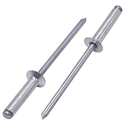 SKIR'CO (100 Stück) Aluminium Senkkopf Blindnieten 3,0 x 14 mm, Stahldorn, Popnieten