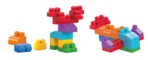 Mega Bloks Bolsa clásica con 60 Bloques de construcción, Juguetes bebés 1 año (Mattel DCH55)