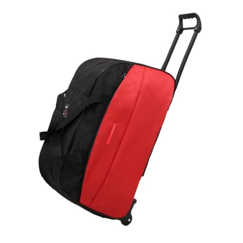 AsrMyjcx Bolsa de Lona con Ruedas, Plegable, para Viajes, Deportes, Negocios, Playa, Rojo
