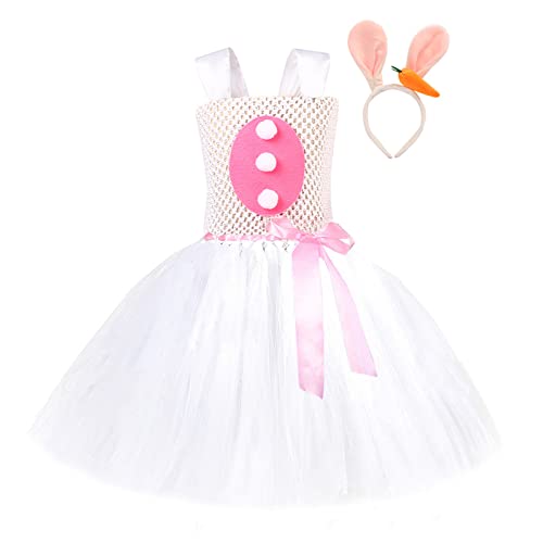 Toddler Baby Girl Easter Outfits Princess Dresses Ruffle Sleeveless Headband Custume Party Dresses Comfort Soft Spring White