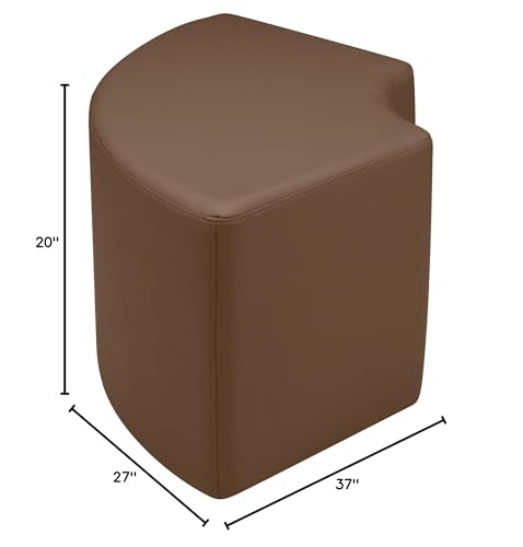 Image of Sprogs 18 inch H Structured Quarter Round Stool -Flexible Modular Collaborative Soft Seating for Office, Home, Lounge and School Classrooms with Durable Frame & Set of 2 inch Casters Add-on -Chocolate