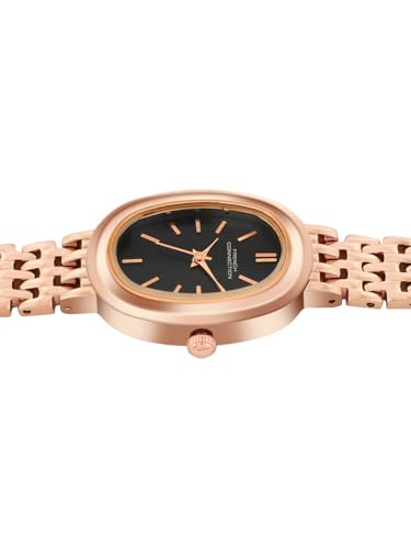 Image of French Connection Sunray Black Oval Dial with Rose Stainless Steel Strap Watch for Womens - FCN0130RGM