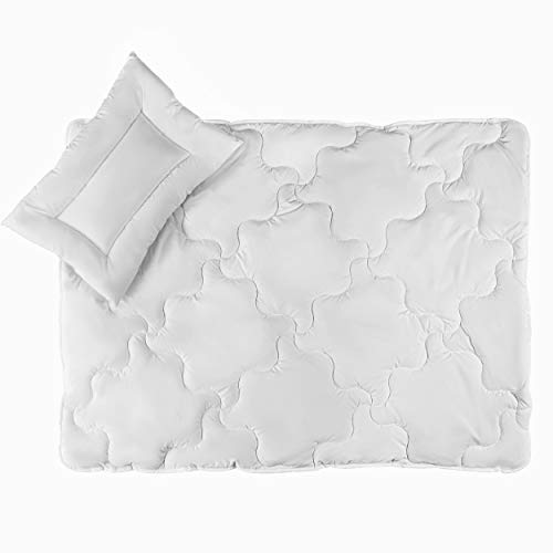 Laloona - Relleno Nordico Cuna - Edredon Cuna 100x135 cm/Almohada 40x60 cm - 100% algodón, Certificado ÖkoTex- Blanco
