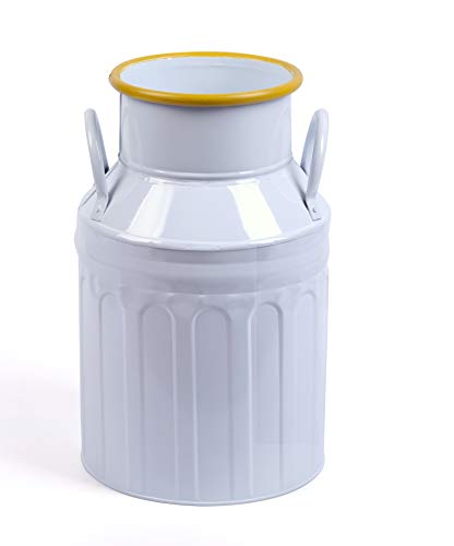 Dipamkaru00ae - Jarrón de metal blanco vintage (30 cm), color blanco