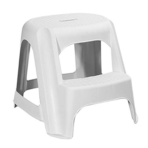 Taburete de escalera de mano portátil gris de 2 capas antideslizante 2
