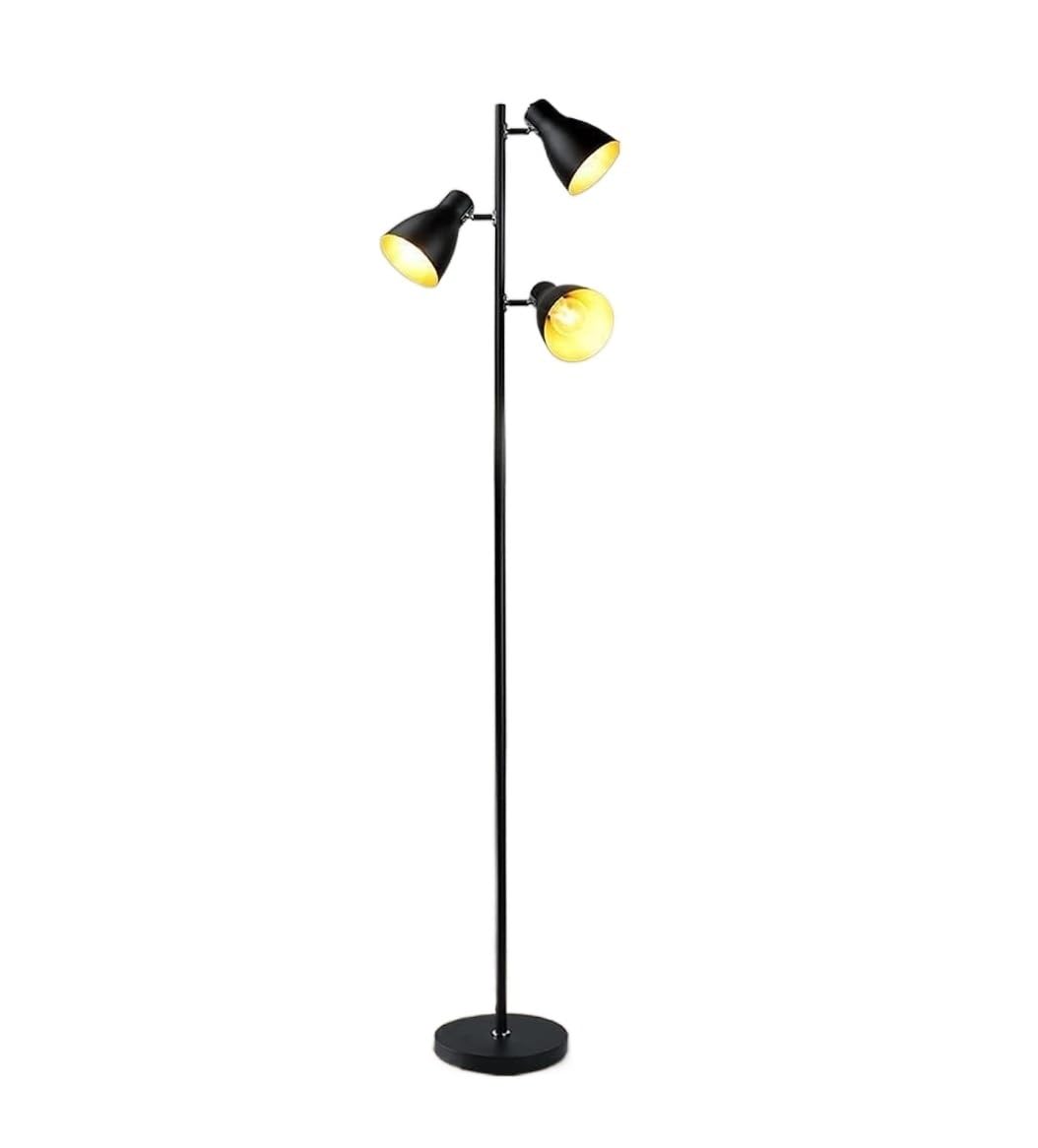 Lampa podłogowa do salonu, regulowana lampa podłogowa, nordycka metalowa lampa podłogowa z 3 metalowymi abażurami, lampa podłogowa do salonu sypialni lampa podłogowa lampa podłogowa