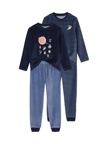 VERTBAUDET - VERTBAUDETLot de 2 Pyjamas garçon Velours Espacemarine12A