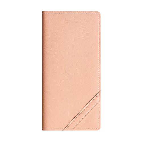 Womens Wallet Ultrathin Credit Card Holder Wallet with 11 Credit Card Slot and Transparent ID Window, Womens Purses Long Slim Wallets with Snap (Pink)