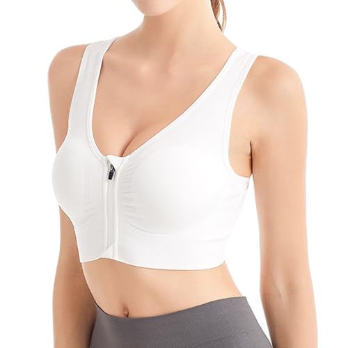 Damen Sport BH Stark Halt Active Bra Höhe Beanspruchung Trainieren Bustier Fuer Yoga Fitness - Mit Reißverschluss