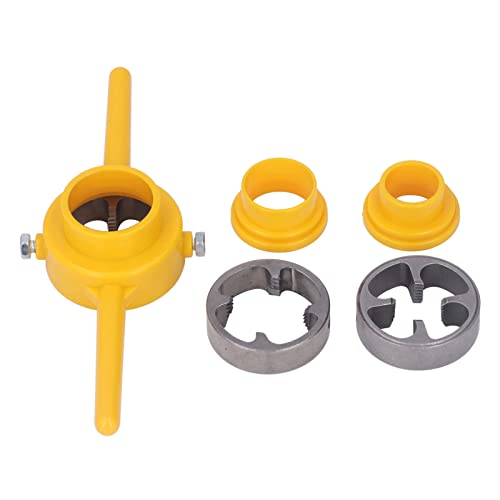 6Pcs Tap and Die Set, NPT 1/2in 3/4in 1in Alloy Steel Thread Die, Clear Threads, Accurate Cutting, Grip Comfort Tap Die Set for PVC Pipe