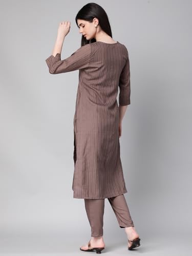 Image of Hritika Self Design Viscose Rayon Kurta & Trousers Set (HRKB0048)