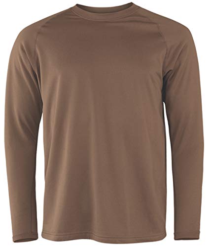 Terramar Men's Military Fleece Long Sleeve Crew, Military Brown, X-Large (46