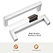 Probrico 50 Pack Satin Nickel Stainless Steel Square Bar Kitchen Cupboard Handles 5 Inch Hole Centers Cabinet Drawer Dresser Bedroom Bathroom Pulls (5.5 Inch Total Length)