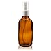 2 Oz (60 ml) Amber Boston Round Glass Bottle w/White Fine Mist Sprayer- 36 pcs
