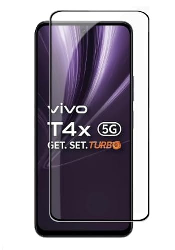 Image of HD Tempered Glass Screen Protector Compatible for Vivo T4X 5G with Edge to Edge coverage and Easy Installation kit