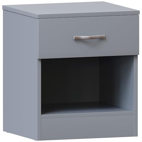 Vida Designs Mesita de Noche, Madera de ingeniería, Gray, H 47 x W 40 x d 36