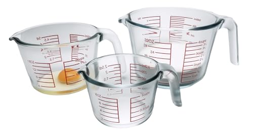 Set de 3 vasos medidores de vidrio borosilicato miniatura 1