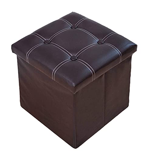 Pouf pliant en cuir PU marron et siège confortable chic