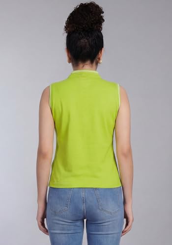 Image of Wear Your Opinion Mandarin Collar Sleeveless T Shirt for Women Top