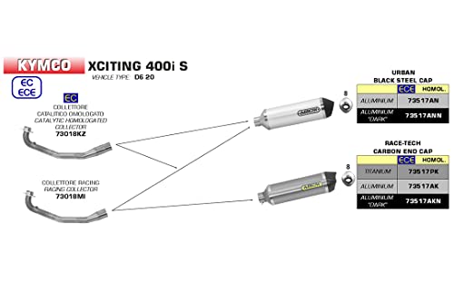 KYMCO XCITING 400I S ’18/19 RACING STAINLESS STEEL COLLECTOR FOR ARROW EXHAUST