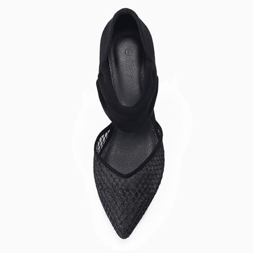 Image of Coutgo Womens Low Kitten Heel Dress Shoes Pointed Toe Slip on Ankle Strap Cutout Elegant Party Wedding Pumps