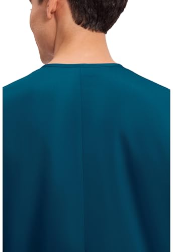 Image of Cherokee Scrubs for Women and Men Unisex V-Neck Tunic Nursing Scrub Top with Chest Pocket, Tuckable Durable Fabric - 4777 | 1 Chest Pocket For Essentials, Traditional Fit, Durable Construction, Comfortable Knit Details, Easy Care, Tuckable Style