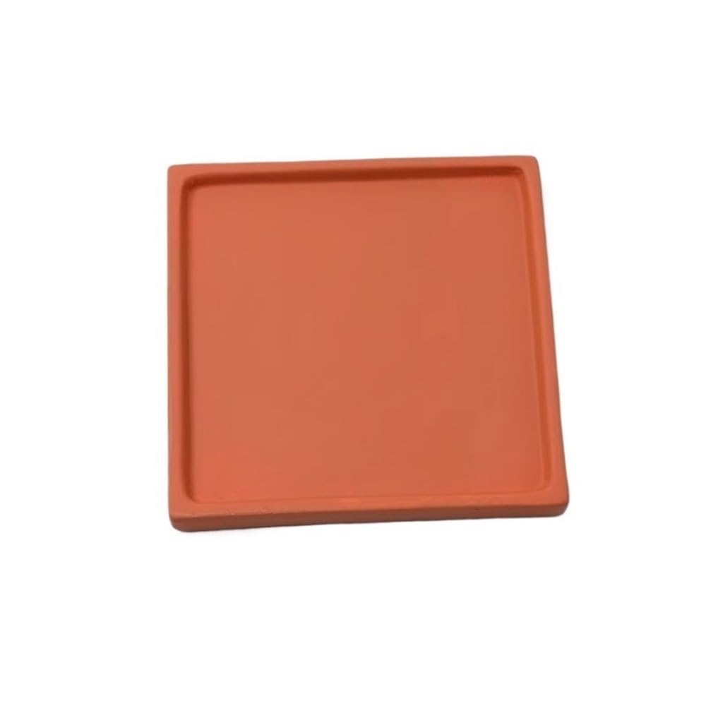 Podstawka do roślin na biurko, donica kwadratowa, spodki ceramiczne(Orange,Medium)